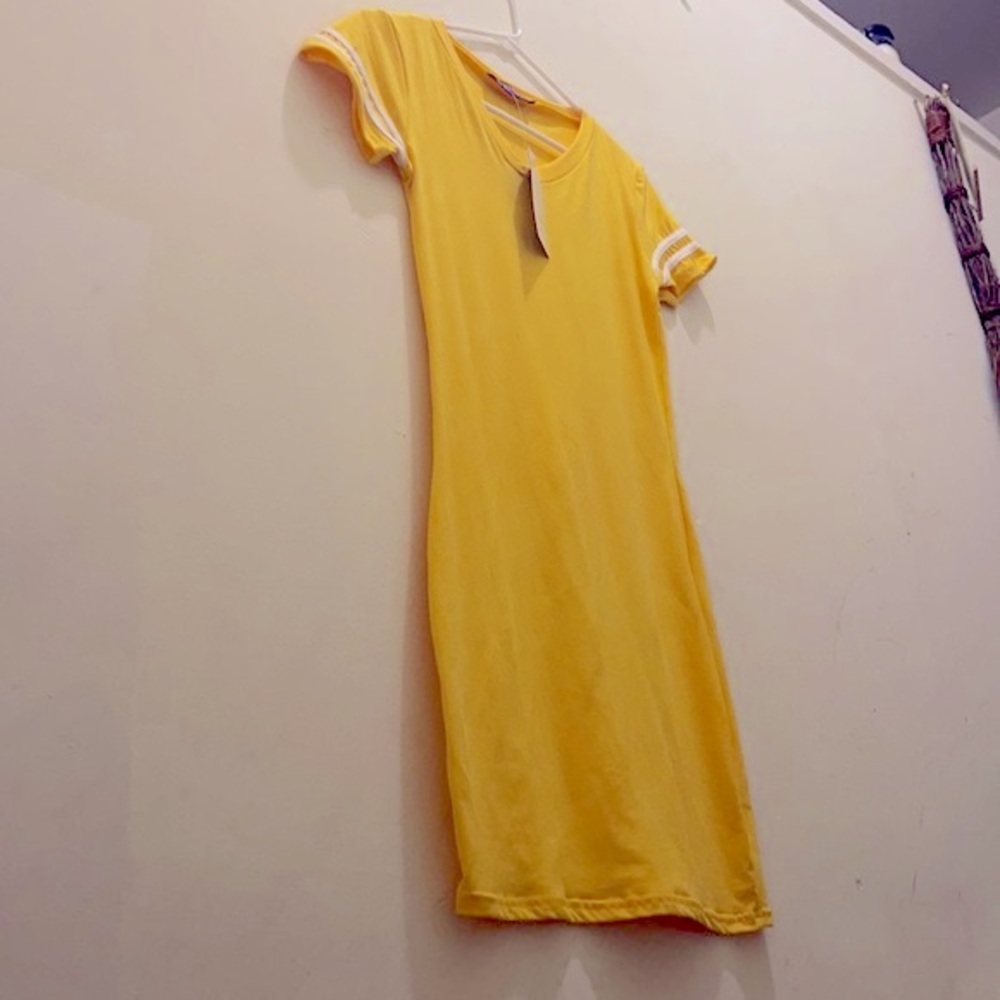 💛 Yellow Body con T- Shirt Dress SUPER STRETCH